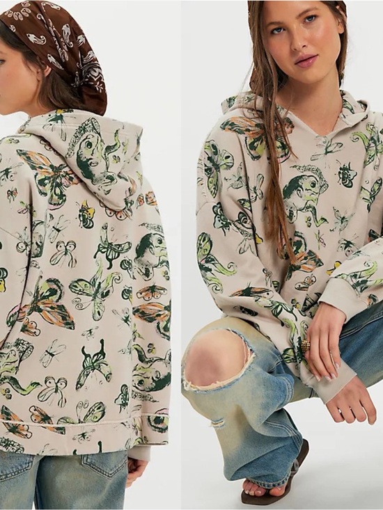 Free People Tops - NWT- Free People x Ragabond Swan Gossip Hoodie